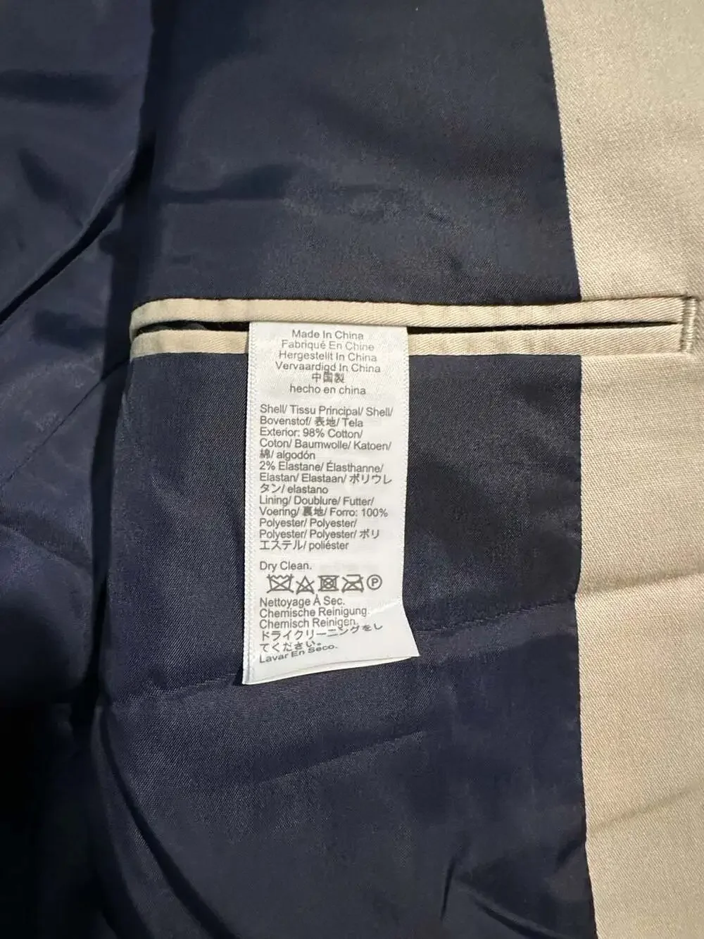 J.Crew Thompson Two-Button Cotton Chino Blazer in Beige 38S Like New